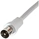 PremiumCord TV Koaxial Antennen Kabel 2m, 75 Ohm, IEC Stecker auf Buchse 90°, Abgeschirmt - für DVB-C, DVB-T/T2, 4K UHD 2160p, Full HD 1080p 3D, Farbe Weiß