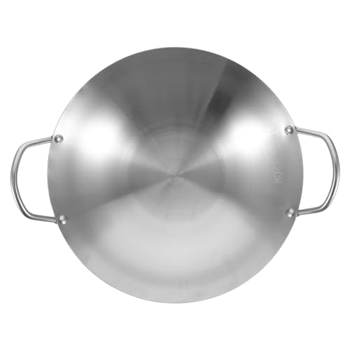 Wok acero inoxidable con doble mango y fondo redondo miniatura 1