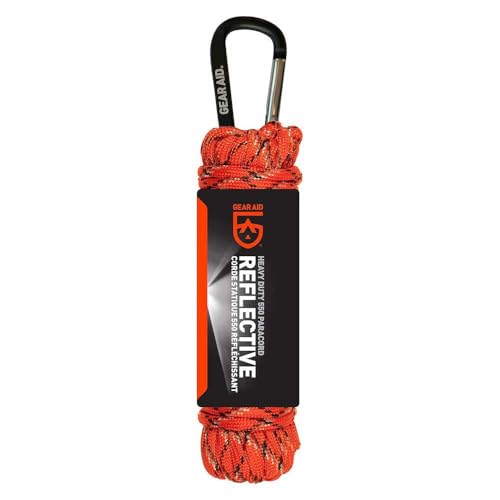 Gear AID 550 Paracord and Carabiner, 7 Strand Utility Cord for Camping and Survival