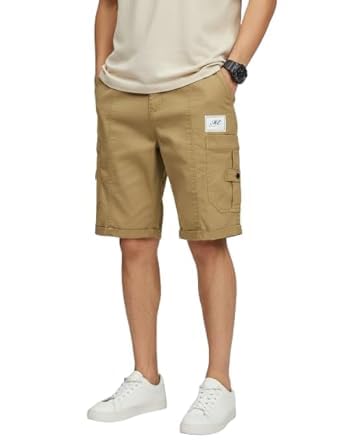 Image of Men Cargo Shorts with Drawstring Waist, Side Flap Pockets, Knee Length, Casual Style, Men Shorts || Cotton Short for Men || with Pocket Style