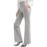 PUWEER Women's High Waist Dress Pants with Pockets, Stretch Work Pants for Women, Dress Slacks for W