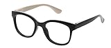 Peepers by PeeperSpecs Women's Grandview Soft Square Blue Light Blocking Reading Glasses, Black, 50...