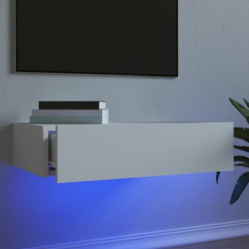 Woonisher Mueble para TV con Luces LED Blanco 60x35x15,5 cm gabinete gabinete de Cocina Muebles de Cocina despensa de Cocina