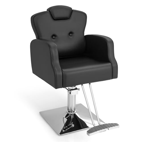 【Sedia Ergonomica】Progettata per il comfort, questa sedia da salone presenta un alto schienale, una larga seduta, comodi braccioli e un pedale, offrendo un eccellente supporto per tutto il tuo corpo. Inoltre, la sedia è imbottita con cuscini in schiuma ad alta densità per un'esperienza di seduta davvero confortevole.