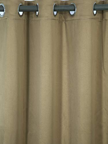 Image of Home Sizzler 1 Piece 100% Blackout Eyelet Polyester Long Door Curtain, 9ft, Beige