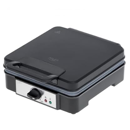 ADLER EUROPE AD 3049 Waffeleisen mit Antihaftbeschichtung, 1800 Watt, elektrischer Waffelautomat mit feuerfestem Griff, Waffelautomat für 4 Belgische Waffeln, Cool-Touch-Griff, Schwarz – Bild 3