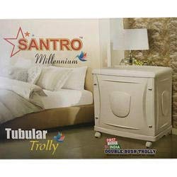 Santro Target International Millenium Inverter Battery Trolley with Double Buss (Marble White, 20x18x8 cm)