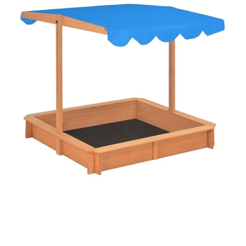 Snsowed Sabbiera con Tetto Regolabile in Legno di Abete 115x115x115 cm,Giochi e Giocattoli,Attrezzatura Gioco per Esterni,Sabbiere-316473