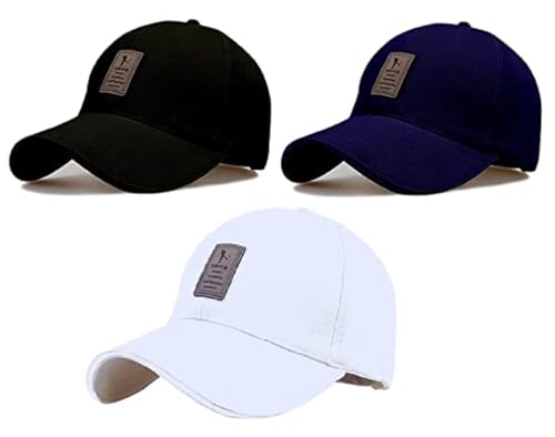 Image of Soft Cotton Adjustable Unisex Cap Quick Drying Sun Hat Protection for Men and Women (Freesize) Cap Pack of 3
