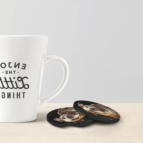 2 Portavasos para Auto Estampado Bulldog Inglés Antideslizante miniatura 4