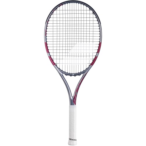 Babolat Raquete de tênis Boost Aero, cinza/rosa framboesa (12 cm aderência)