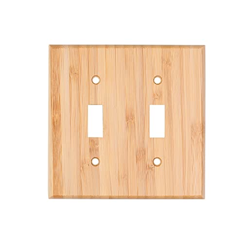 Suluor 02 Raw Wood Light Switch Cover Decorative Duplex Toggle 4.5 Inch X 4.5 Inch Bamboo Wall Plate Quality Light Switch Plate Cover cover