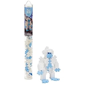 PLUS PLUS 3D Puzzle Building Block Set, 70 Mini Interlocking Pieces, Fun Holiday Activities for Kids - Yeti Mini Maker Tube