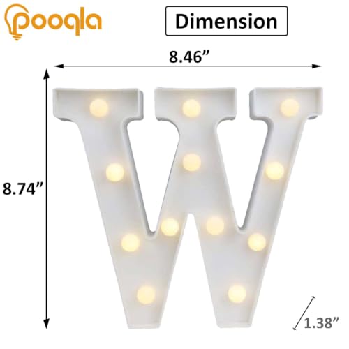 Image of Pooqla LED Marquee Letter Lights Sign, Light Up Alphabet Letter for Home Party Wedding Decoration W