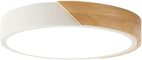 Modern LED Ultra-Thin Ceiling Light Round,30cm Nordic Acrylic Close to Ceiling 18W 1300-1500lm,Flush Mount Indoor Ceiling Lamp,Decor Wood Light Fixtures for Bedroom Dining Room White