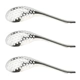 OFFIGAM 3 Stück Edelstahl Siebset mit Schlitzlöffel und Kaviarlöffel Küchenutensil zum Abtropfen und Zubereiten von Fischrogen und Eiern für Zuhause und Restaurant