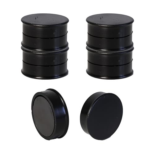 Magnete f&uuml;r Magnettafel - 10 St&uuml;ck | 25mm x 7mm Stark | Whiteboard, K&uuml;hlschrank, Pinnwand | Tafelmagnete Schwarz von Diz Equipment