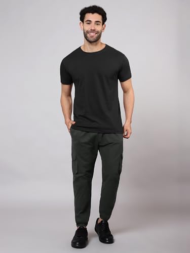 Image of BEYOUNG Cotton Regular Fit Plain T-Shirt for Men | Flexible Round Neck | Casual T-Shirt | Solid T-Shirt | Half-Sleeves | Stylish T-Shirt