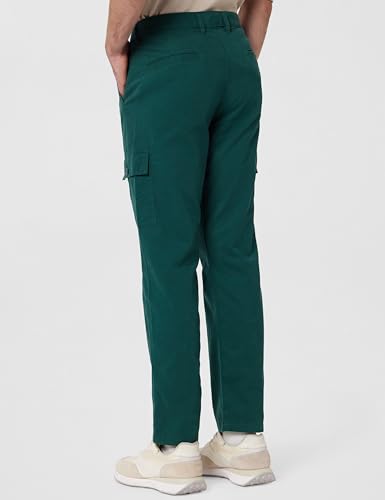 Image of The Indian Garage Co Men Slim Fit Solid Mid-Rise Cargos