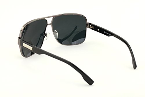 Classic Large Square Frame Flat Top Polarized Avaitor Sunglasses with Rectangle Metal Accent2