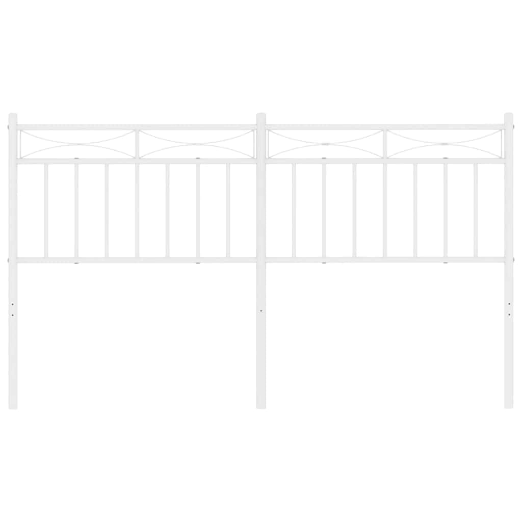 Testiera di ricambio elegante in metallo verniciato a polvere, bianco, larghezza materasso 150 cm, design robusto in acciaio per camera da letto, comodo schienale