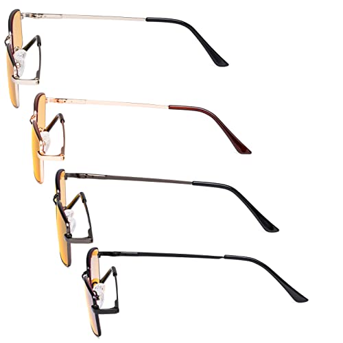Image of Eyekepper 4 Pack Reading Glasses Blue Light Blocking Memory Titanium Bridge Computer Readers