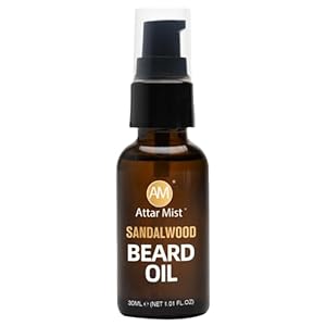 AM Beard Oil for Men growth Beard Conditioner Beard Straightener Beard Softener for Men Prevents Tangles & Itch, Tames Frizz Naturally Derived Beard Care Argan & Vitamin E – 1.01 floz