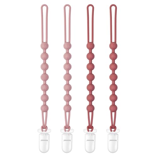 Image of RELODICA Pacifier Clips Baby Girls: One-Piece Baby Pacifier Clip, 100% Food Grade Silicone, Pacifier Holder Clip for Boys and Girls, Baby Newborn Essentials, Soft and Flexible Silicone Pacifier Clip