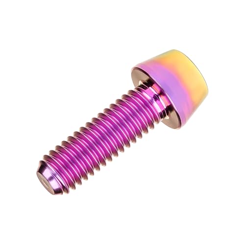 Image of Titanium Ti Bolt M5x9 16 18 20 25 30 35 40 45 50 55 60mm Tapered Head Screws Pack of 4 (M5x18mm, Purple Gold)