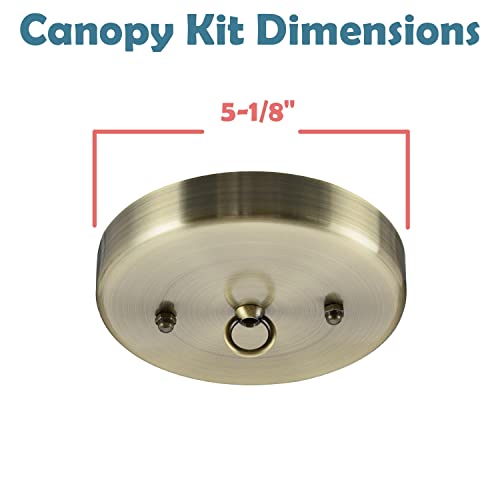 Image of Aspen Creative 21505-42, Contemporary Chandelier & Light Fixture Canopy Kit w /Collar Loop, Antique Brass, 5-1 /8 inch Diameter, 7 /16 inch Center Hole, 2 Pack
