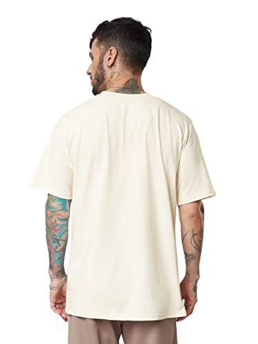 Image of The Souled Store| Official Naruto: The Ninja Mens and Boys T-Shirts|Half Sleeve|Relaxed fit Graphic Printed|100% Cotton Beige Color Men Relaxed Fit T-Shirts