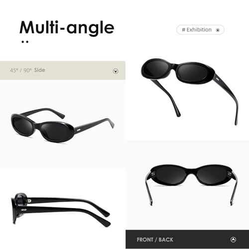 kimorn Retro Oval Sunglasses for Women and Men Fashion Small Oval Sun Glasses 90s Vintage Shades K17023
