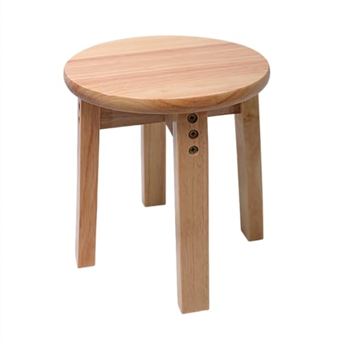 スツール 天然木製ミニスツール 完成品ナチュラル無垢材 万能台 腰掛け 多用途椅子 飾り台 丸椅子 北欧 シンプル ラウンドスツール フラワースツール 踏み台 脚立 玄関椅子 無垢木材 客間/リビングルーム/玄関/ベッドルーム適用 (30cm,ナチュラル)