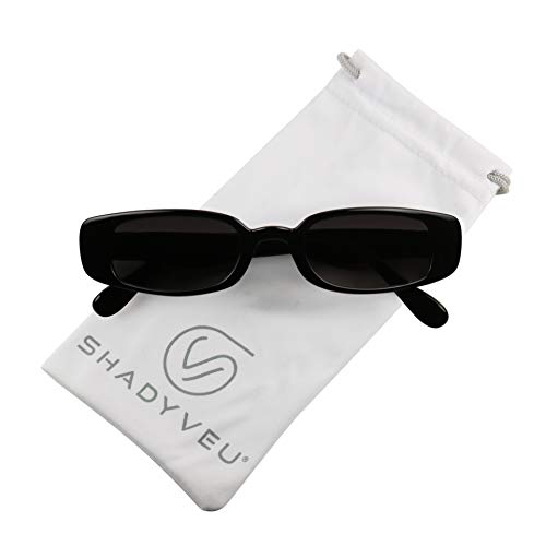 ShadyVEU Slim Classic Rectangular Sunglasses UV Protection 90’s Vintage Small Wide Retro Frame Fashion Shades