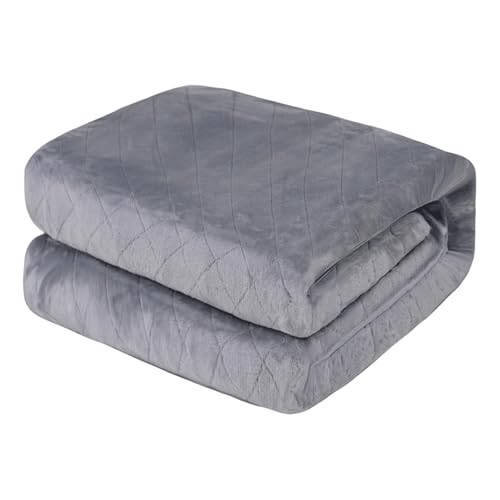PEKJI Cotton Heated Throw with 12 Hour Timer Function Warm Heat Blanket Multi Zone Double Electric Blanket 9 Heat Settings