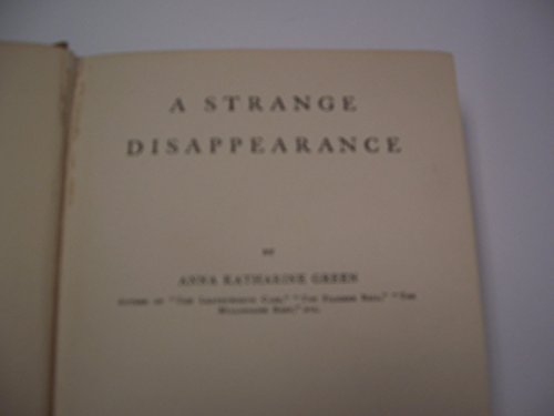 A Strange Disappearance B000QKI5VK Book Cover