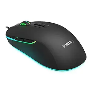 PHILIPS RGB Wired Gaming Mouse, 7 Programmable Buttons, Adjustable DPI, Comfortable Grip Ergonomic Optical PC Computer Gamer Mice
