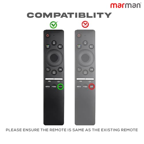 Image of marman Compatible Samsung Smart TV Remote Original BN59-01312F Model Bluetooth Voice Enabled with Hot Keys - Suitable for HD 4K LED OLED QLED Android Samsung TVs - Pairing Required