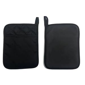 Home Collection Set of 2 Red And 2 Black Neoprene Pot Holders