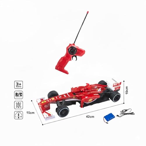 Image of Rechargeable Remote Control Ferrari F1 Car with 2.4GHz Frequency Rechargeable via USB Cable (Included) for eco-Friendly Play for Kids Aged 6 Years and Above