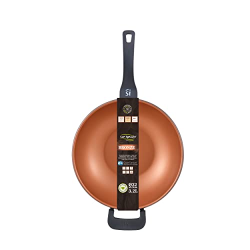 SAN-IGNACIO-Bronze-Wok-de-Cocina-de-32-cm-Antiadherente-Fabricado-con-Aluminio-Fundido-Con-Agarres-Soft-Touch-Sarten-Wok-Apta-para-Todo-Tipo-de-Cocinas