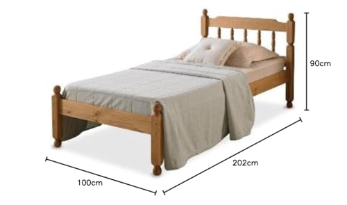 3'0 COLONIAL SPINDLE BED IN WAXED PINE