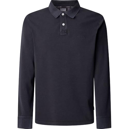 PEPE JEANS New Oliver GD LS Polo, Nero, L Uomo