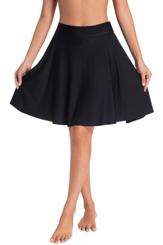 Micosuza Women's Swim Skorts High Waist Tummy Control Modest Swim Skirt with Shorts Swimsuit Bikini Bottoms2