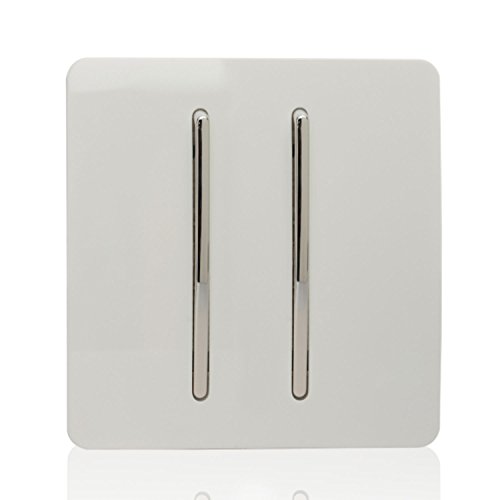 Trendi - Interruptor de luz artística Moderna, Brillante, 10 A, Color Blanco