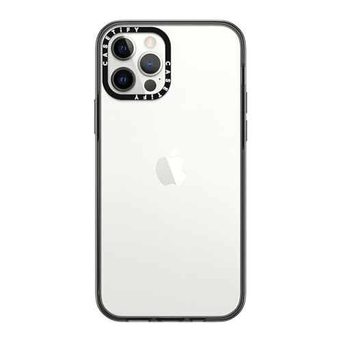 CASETiFY Compact iPhone 12 / iPhone 12 Pro Case [2X Military Grade Drop Tested / 4ft Drop Protection] - Clear Black