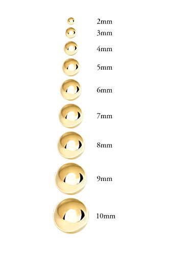 Honolulu Jewelry Company 14K Real Gold Polished Round Ball Stud Earrings, 2mm - 10mm4
