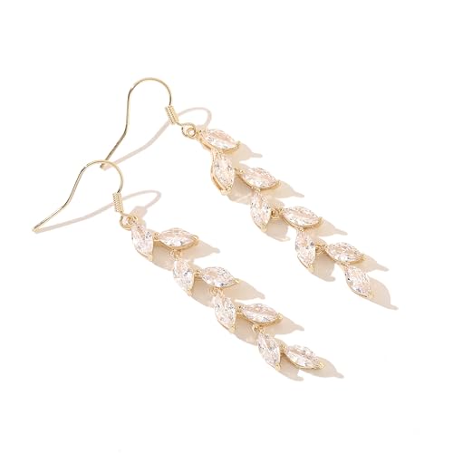 Cubic Zirconia Wedding Earrings for Bridal Bridesmaid Rhinestone Dangle Earrings Crystal Drop Earrings for Women Prom Party Jewelry Gifts