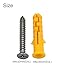 NACX M6 x 30mm Plastic Expansion Tube with Self-Tapping Screws, for Construction, Industry, 80Pcs (Yellow)