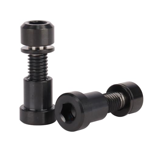 Image of Titanium Bolt M5x16 18 20mm with Washer Steerer Clamp Nut for Bicycle Stem Front Forking Lock Pack of 2 (Black, M5x16mm)